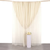 10ft Beige Dual Layered Sheer Chiffon Polyester Backdrop Curtain With Rod Pockets
