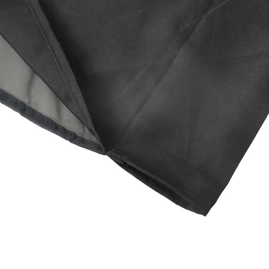 10ft Black Dual Layered Sheer Chiffon Polyester Backdrop Curtain With Rod Pockets