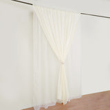 10ft Ivory Dual Layered Sheer Chiffon Polyester Backdrop Curtain With Rod Pockets
