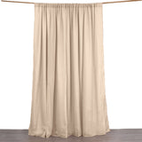 10ft Nude Dual Layered Sheer Chiffon Polyester Backdrop Curtain With Rod Pockets