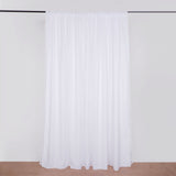10ft White Dual Layered Sheer Chiffon Polyester Backdrop Curtain With Rod Pockets