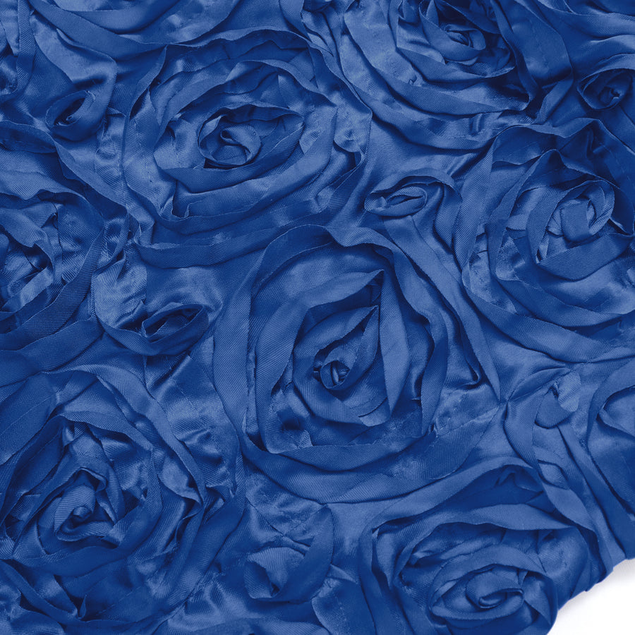 8ftx8ft Royal Blue Satin Rosette Event Curtain Drapes, Backdrop Event Panel#whtbkgd