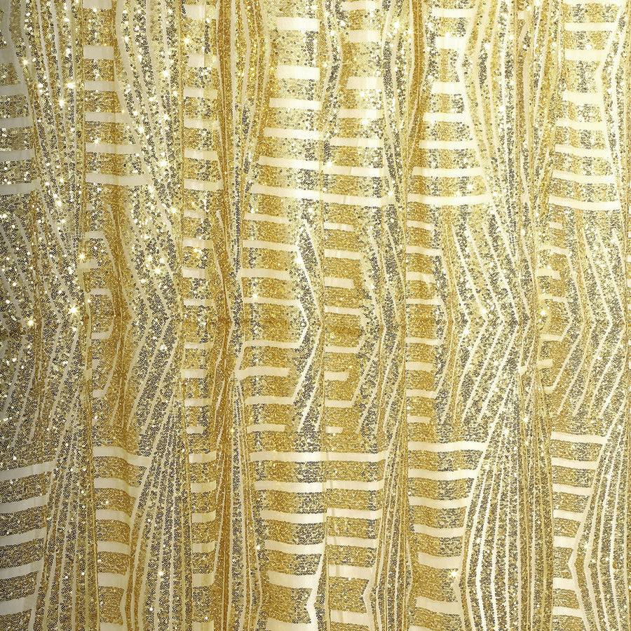 8ftx8ft Gold Geometric Sequin Event Curtain Drapes with Satin Backing, Seamless Opaque#whtbkgd