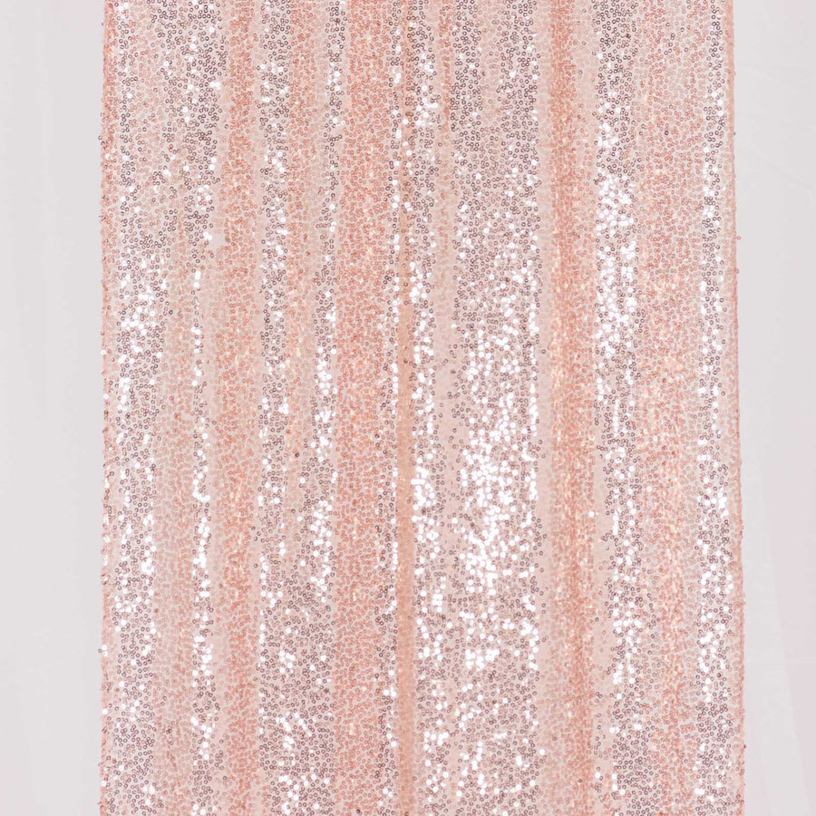 2 Pack Rose Gold Sequin Event Curtain Drapes with Rod Pockets, Seamless Backdrop Event#whtbkgd