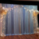 2 Pack Dusty Blue Sequin Event Curtain Drapes with Rod Pockets, Seamless Backdrop