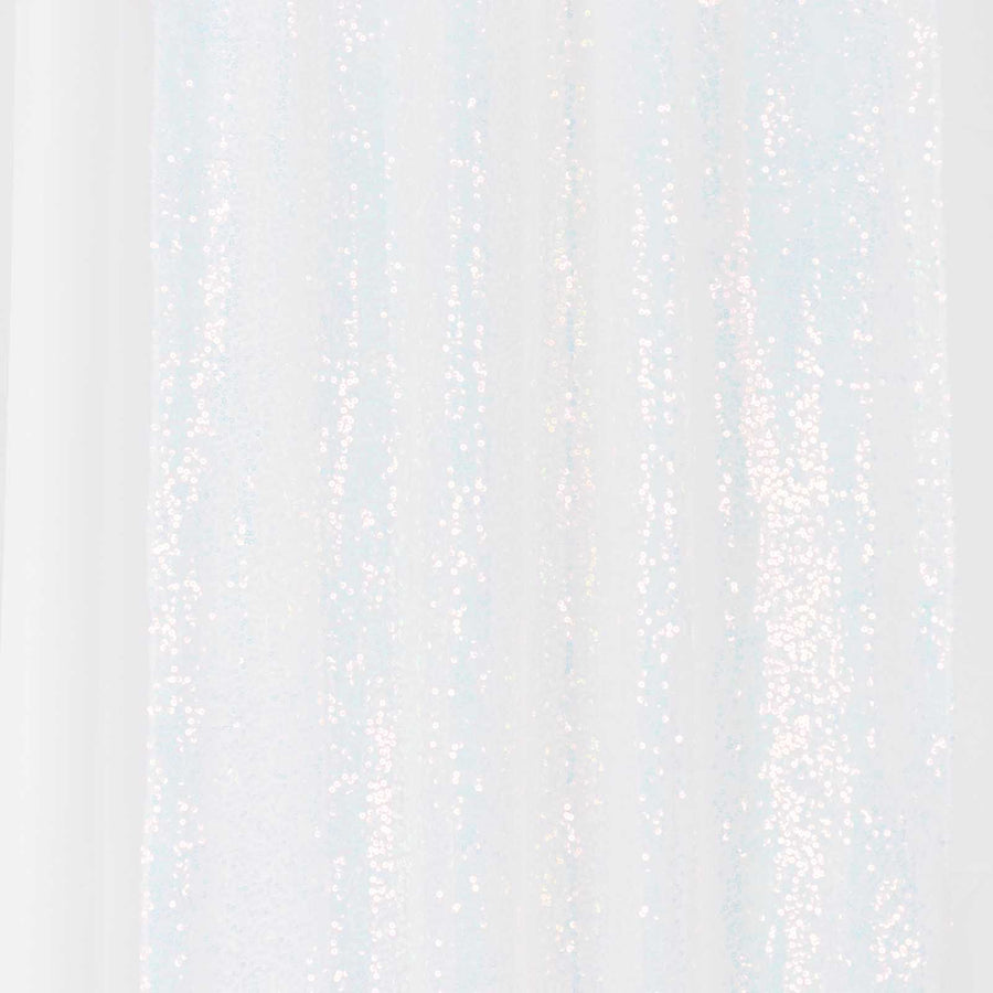 2 Pack Iridescent Blue Sequin Event Curtain Drapes with Rod Pockets#whtbkgd
