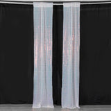 2 Pack Iridescent Blue Sequin Event Curtain Drapes with Rod Pockets