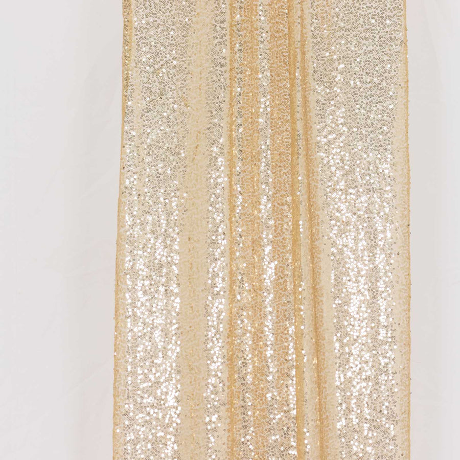 2 Pack Champagne Sequin Event Curtain Drapes with Rod Pockets, Seamless Backdrop Event#whtbkgd