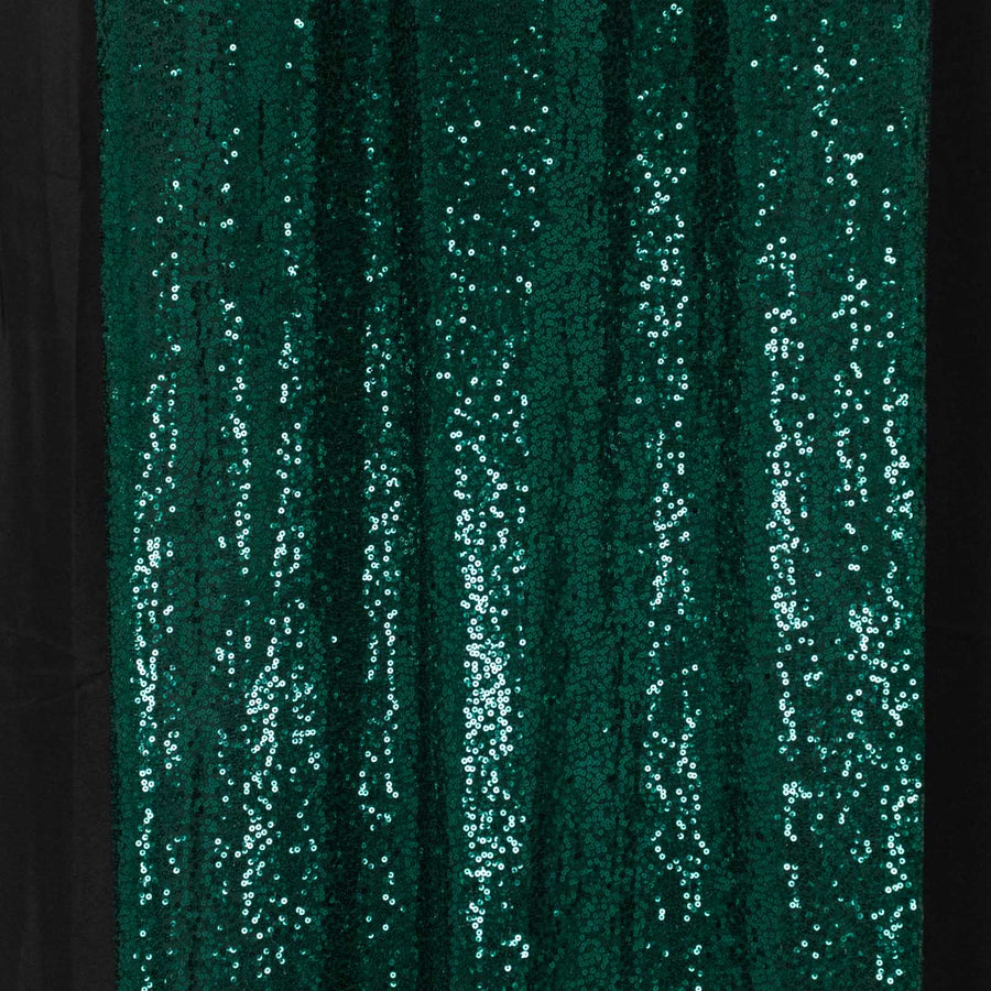 2 Pack Hunter Emerald Green Sequin Mesh Backdrop Drapery Panels with Rod Pockets#whtbkgd