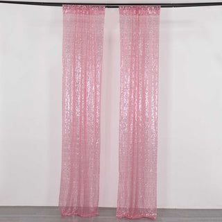 Elevate Your Event with Pink Sequin Mesh Backdrop Drapery Panels