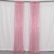 2 Pack Pink Sequin Event Curtain Drapes with Rod Pockets, Seamless Backdrop