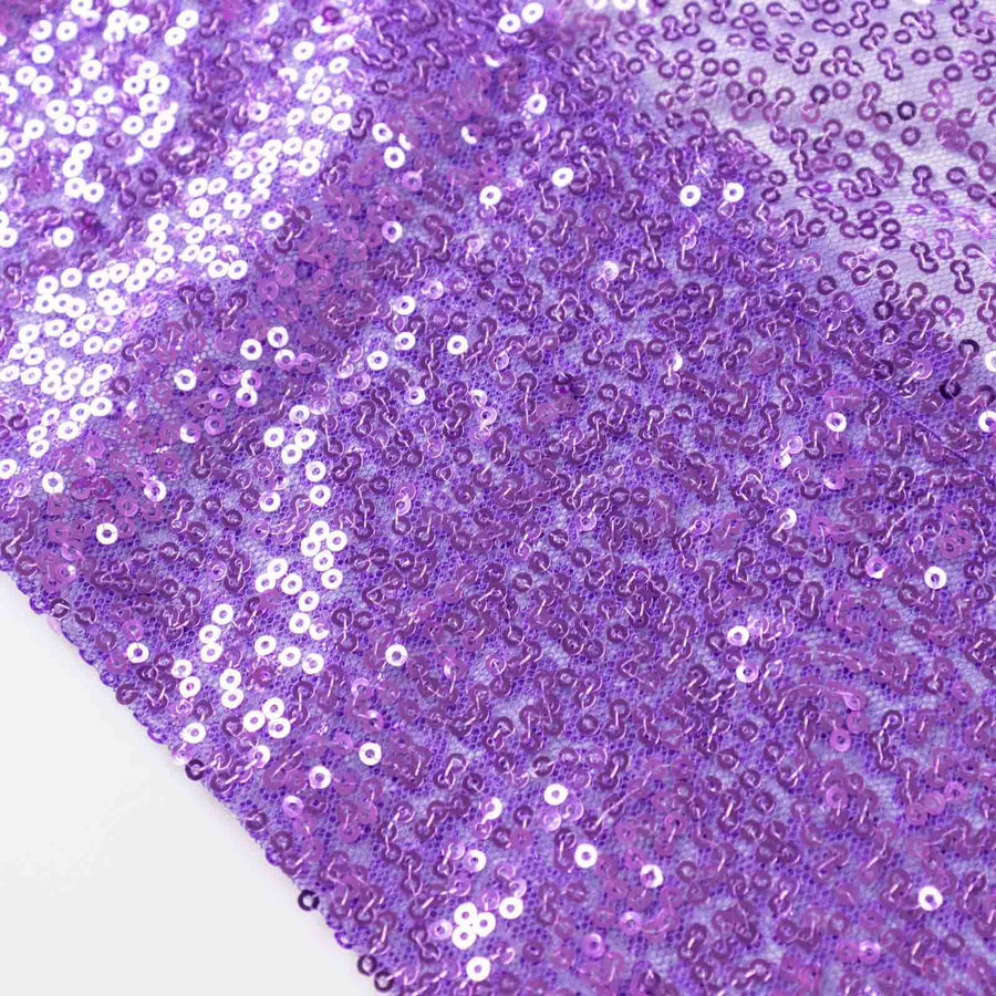 2 Pack Purple Sequin Event Curtain Drapes with Rod Pockets, Seamless Backdrop Event Panels