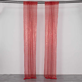 Add Sparkle and Elegance to Your Event with Red Sequin Mesh Backdrop Drapery Panels