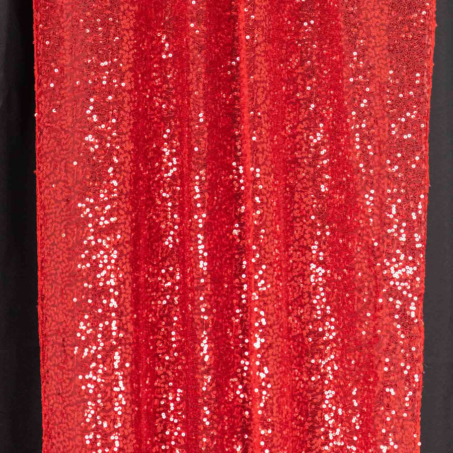 2 Pack Red Sequin Event Curtain Drapes with Rod Pockets, Seamless Backdrop Event Panels#whthbkgd