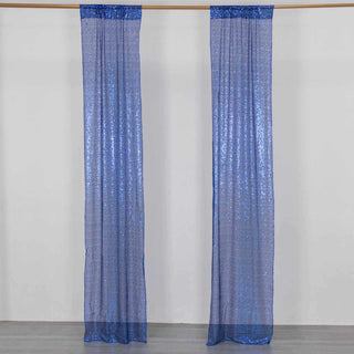 Elevate Your Event Decor with Royal Blue Sequin Mesh Backdrop Drapery Panels