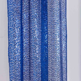 Experience the Perfect Fusion of Style and Functionality with Royal Blue Sequin Mesh Backdrop Drapery Panels