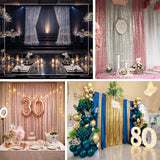 Elegant party decorations and setups for milestone celebrations 30 and 80.