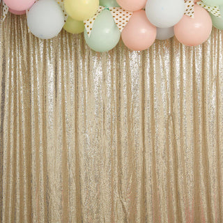 Add Elegance to Your Event with the 8ftx8ft Champagne Sequin Event Background Drape