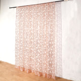 8ftx8ft Rose Gold Embroider Sequin Event Curtain Drapes, Sparkly Sheer Backdrop Event Panel