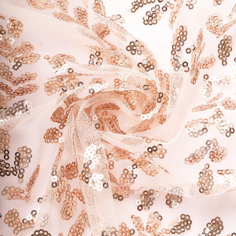 8ftx8ft Rose Gold Embroider Sequin Event Curtain Drapes, Sparkly Sheer Backdrop Event Panel#whtbkgd