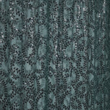 8ftx8ft Hunter Emerald Green Embroider Sequin Event Curtain Drape Sparkly Sheer Backdrop Event Panel