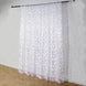 8ftx8ft Silver Embroider Sequin Backdrop Curtain, Sparkly Sheer Drapery Panel With Embroidery Leaf