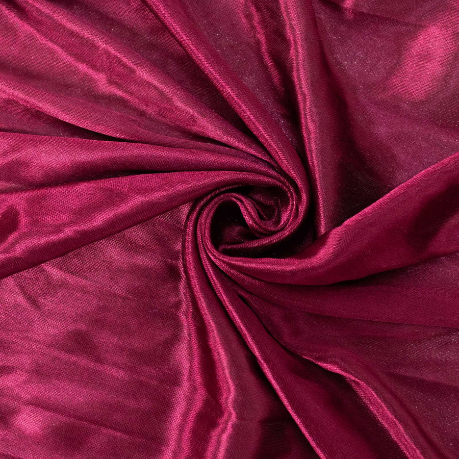 10ftx10ft Burgundy Double Drape Pleated Satin Event Curtain Drapes, Glossy Photo Backdrop#whtbkgd