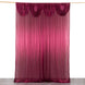 10ftx10ft Burgundy Double Drape Pleated Satin Event Curtain Drapes, Glossy Photo Backdrop Event