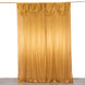 10ftx10ft Gold Double Drape Pleated Satin Event Curtain Drapes, Glossy Photo Backdrop Event Panel