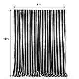 Black White Striped Satin Backdrop Curtain Drapery, Glossy Event Photography Background Room Divider