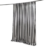 Black White Striped Satin Backdrop Curtain Drapery, Glossy Event Photography Background Room Divider