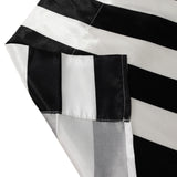 Black White Striped Satin Backdrop Curtain Drapery, Glossy Event Photography Background Room Divider