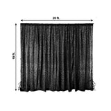 20ftx10ft Black Metallic Shimmer Tinsel Event Background Drape Panel, Photo Backdrop Curtain