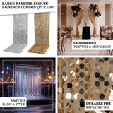 Large round payette sequin curtain with shimmering texture and fluid movement