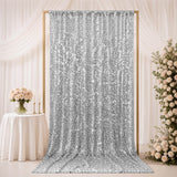 Silver sequin backdrop curtain for wedding and party photo booth