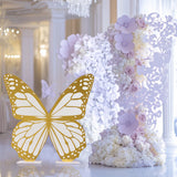 3ft White Gold Large Butterfly Backdrop Party Prop with Wood Backing