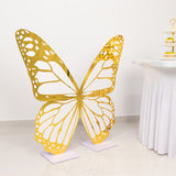 3ft White Gold Large Butterfly Backdrop Party Prop with Wood Backing