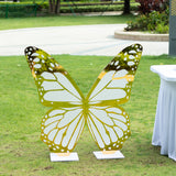 3ft White Gold Large Butterfly Backdrop Party Prop with Wood Backing