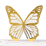 3ft White Gold Large Butterfly Backdrop Party Prop with Wood Backing