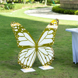 3ft White Gold Large Butterfly Backdrop Party Prop with Wood Backing