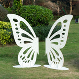 4ft White Wooden Butterfly Wings Photo Background Party Prop, Large Self-Standing Butterfly Backdrop