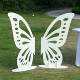 4ft White Wooden Butterfly Wings Photo Background Party Prop, Large Self-Standing Butterfly Backdrop