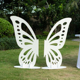 4ft White Wooden Butterfly Wings Photo Background Party Prop, Large Self-Standing Butterfly Backdrop