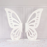 4ft White Wooden Butterfly Wings Photo Background Party Prop, Large Self-Standing Butterfly Backdrop