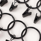 50 Pack Black Metal Openable Curtain Clip Rings, Heavy Duty Rustproof Drapery Backdrop Clips