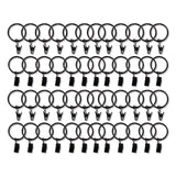 50 Pack Black Metal Openable Curtain Clip Rings, Heavy Duty Rustproof Drapery Backdrop Clips