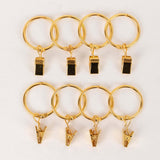 50 Pack Gold Metal Openable Curtain Clip Rings, Heavy Duty Rustproof Drapery Backdrop Clips