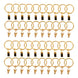 50 Pack Gold Metal Openable Curtain Clip Rings, Heavy Duty Rustproof Drapery Backdrop Clips