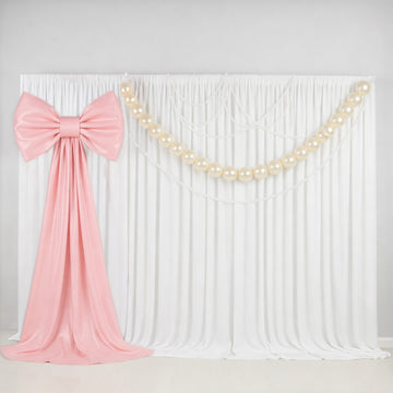7ft Giant Blush Pink Bow Tie Décor for Backdrops – Wedding & Event Photo Booth Decoration