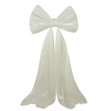White satin bow with flowing tails on a plain background #whtbkgd